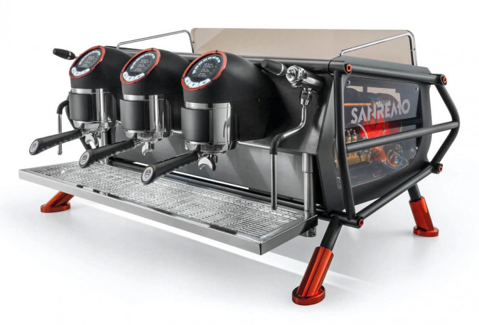 Buy Sanremo Cafe Racer Naked Black Red Three Groups Espresso Machine