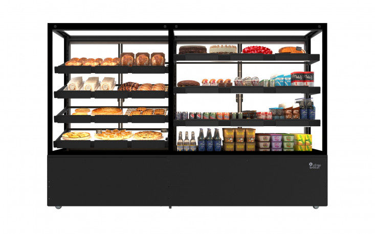 Buy Brodan Dual Zone Display Case (SOUDA-CRRA), 2.1m, Right Refrigerated Zone, Cube Design