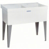 Buy Mustee 27F, Floor Mounted Double Basin Sink With Faucet