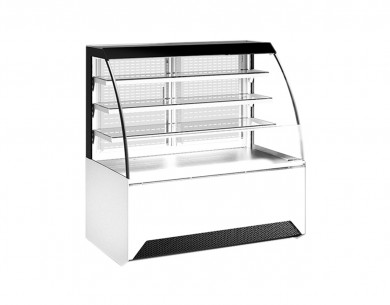 Buy Jordao VISTASMC1250, Grab & Go Base with 3 Shelves Display Curved Glass, 1250mm
