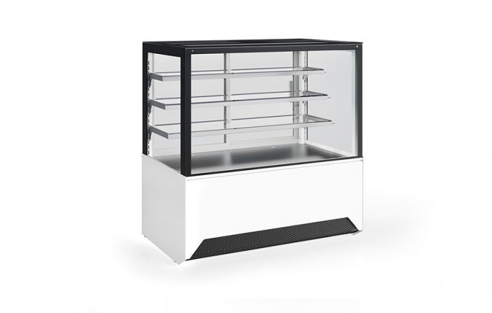 Jordao VISTAVS1250, Grab & Go Base with 3 Shelves Display Straight Glass, 1250mm