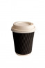Buy 8Oz Ripple Paper Cup, Black, 200ml