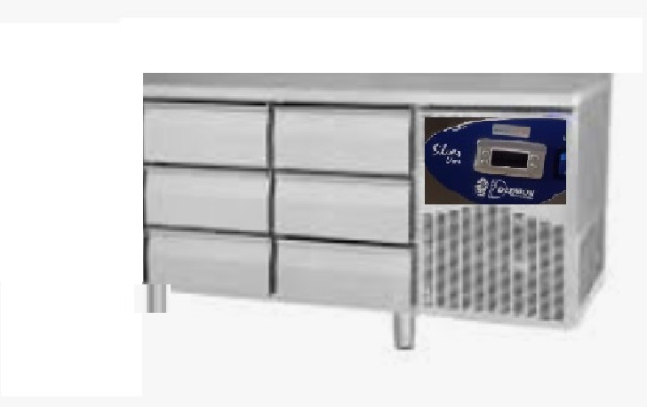 Desmon DSMN45, 6-Drawer Stainless Steel Counter Refrigerator