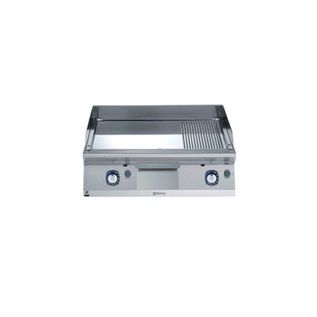 Electrolux 371410, Gas Fry Top, Smooth + Ribbed Polished Chrome Plate, 800 mm