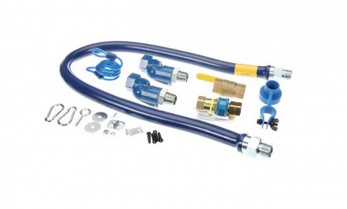 Buy Dormont 1675KIT2S48 Gas Hose Blue 3/4" x 48", w/Snapfast,Restrain Device,Valve, 2 Swivels