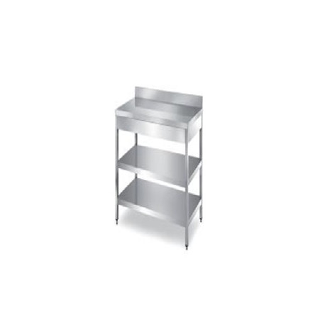 Buy Elite World, Stainless Steel Work Tables with Raised Top, 2 Under Shelves