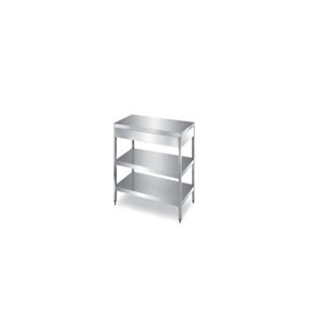 Buy Elite World, Stainless Steel Work Tables, No Raised Top, Double Under Shelves