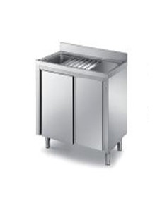 Buy Elite World VMM/12A, Upstand Stainless Steel Washing Tank on Base Cabinet., Sliding Doors, 1200mm Width