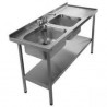 Buy Double-Basin Stainless Steel Sink Table (Price negotiable contact 0559990549)