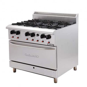 Buy Berjaya DRO6-17-SA, Commercial Gas Range with Oven, 6 Burners, 1200m  Width