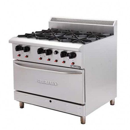Buy Berjaya DRO6-17-SA, Commercial Gas Range with Oven, 6 Burners, 1200m  Width