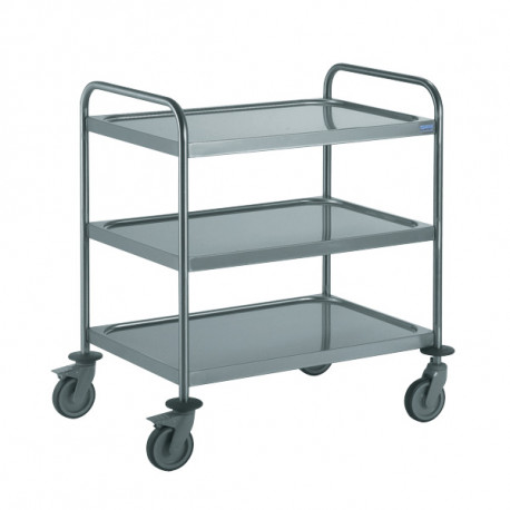 Tournus 801543, Clearing Trolley, 2 Handles 3 Trays 800X530mm, 4 Swivel Wheels