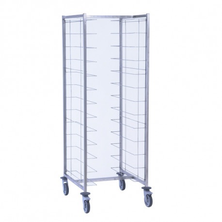 Tournus 800082, Plate Stacking Trolley, Lateral Laminate Panels, Polyamide Cover Wheels