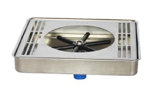 Buy Krome C464 Center Spray Glass Rinser Drip Tray  - 8″ x 8″– Brushed Stainless – With Drain