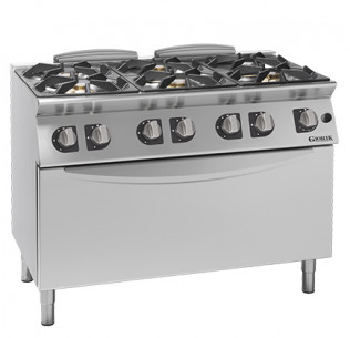 Buy Giorik CG760H, 6 Burners Gas Range on Maxi Gas Oven, 1200 mm