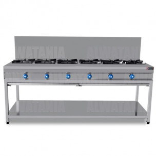 Buy Alwatania Factory OV6-220, 6 Burners Gas Stove, Cast Iron, 2200 mm