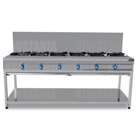 Buy Alwatania Factory OV6-220, 6 Burners Gas Stove, Cast Iron, 2200 mm