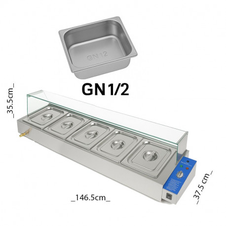 Buy Golden Ice, HBM-25, 5-Pan Bain-Marie Food Warmer, 1465mm Width