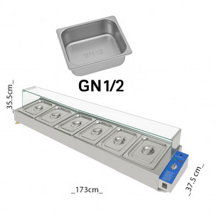 Buy Golden Ice, HBM-26, 6-Pan Bain-Marie Food Warmer, 1730mm Width