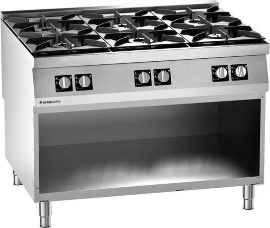 Buy Angelo Po 2N1FA, 6 Burners Gas Range on Cabinet