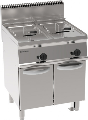 Buy Tecnoinox FRS70G7, Two Wells, Freestanding Gas Fryer on Closed Cabinet, 13 + 13 Liters