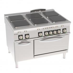 Buy Tecnoinox PF12E9, Freestanding Electric Boiling Top with 6 Squared Hermetic Plates on Electric Static Oven