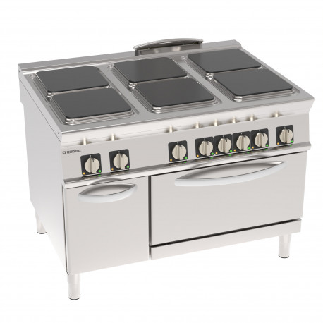 Buy Tecnoinox PF12E9, Freestanding Electric Boiling Top with 6 Squared Hermetic Plates on Electric Static Oven