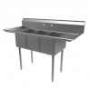 Buy Miran SMS3247090(BS40)D, Three Compartments Marine Edge Sink Table, 2400 mm