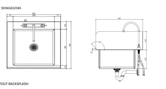 Buy Miran SDIS455025BS, Stainless Steel Drop-In Sink