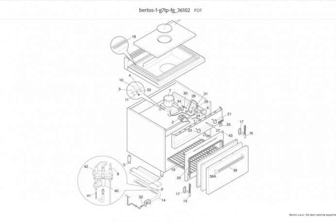 Buy Bertos G7TP+FG+AF2, Gas Range Solid Hotplate Top with Oven, 700mm Depth