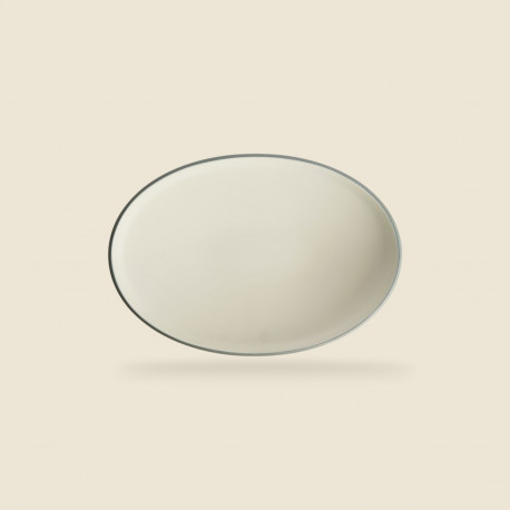 Buy Globy, Oval Plate Grey, 35x24x7 cm
