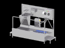 Buy Hygiene station with access control and single hand wash sink with pass through shoe cleaner with hand disinfection