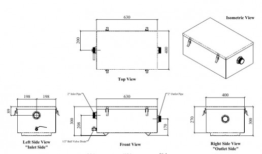 Buy Miran SGT-634030, Stainless Steel Grease Trap, 15 GPM