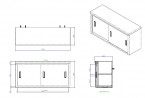 Buy Miran SWC134060SM, Stainless Steel Wall Mounted Cabinet With Slide Doors And Mid shelf