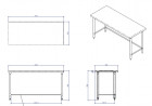 Buy Miran STS177090BB, S/S Island Table With Brace