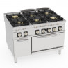 Buy Tecnoinox PFH12GG9, 6 Burners Gas Boiling Top, Static Oven, Cabinet With Door
