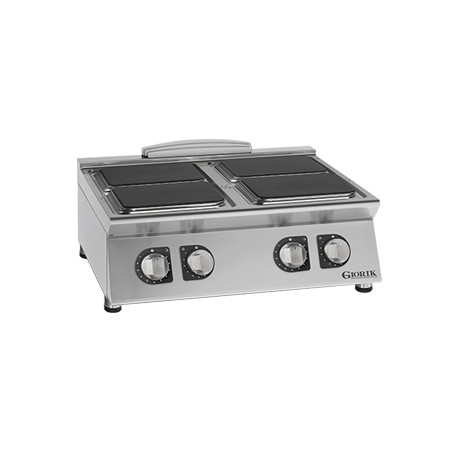 Buy Giorik CE94QT, Commercial 4 Square Plate Electric Hob Top - 16kW Stainless Steel Countertop Range