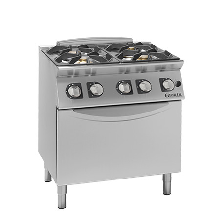 Buy Giorik CG740F, 4-Burner Gas Range on Gas Oven 800mm 32kW Commercial
