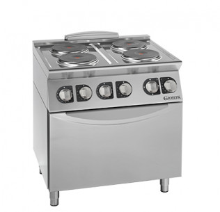 Buy Giorik CV740E, Commercial Electric Ceramic Glass Range 4 Zone with Static Oven - Unika 700 Series