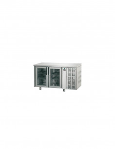 Buy Tecnodom TF02MIDPV, Under Counter Chiller 2 Glass Doors 310L GN1/1 Commercial Refrigerator