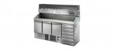 Buy Tecnodom SL03PZ, Pizza Prep Counter 3 Doors Marble Top 400L Commercial Refrigerator