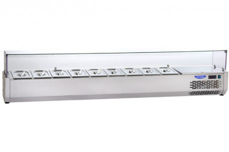 Buy Tecnodom VR4200 VD, Refrigerated Display Case 9x GN 1/4 Straight Glass Commercial