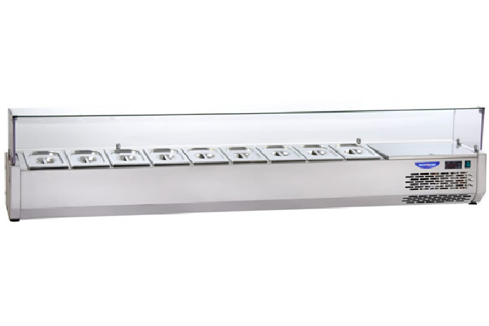 Buy Tecnodom VR4200 VD, Refrigerated Display Case 9x GN 1/4 Straight Glass Commercial