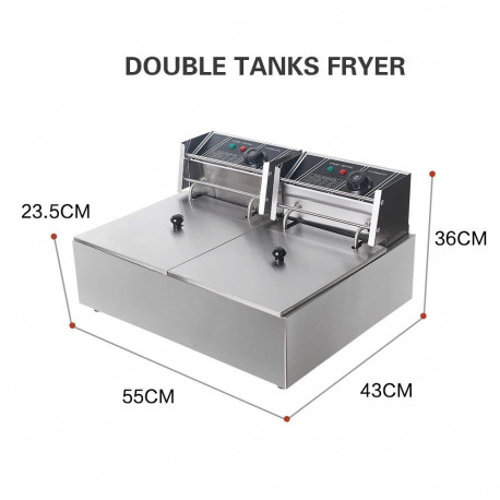 Buy 2C Group HEF-82A Double Electric Fryer - 12 Liters