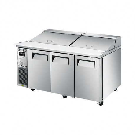 Buy Turbo Air KHR18-3 3-Door Refrigerated Salad Prep Table with Hood Lid – 516 L