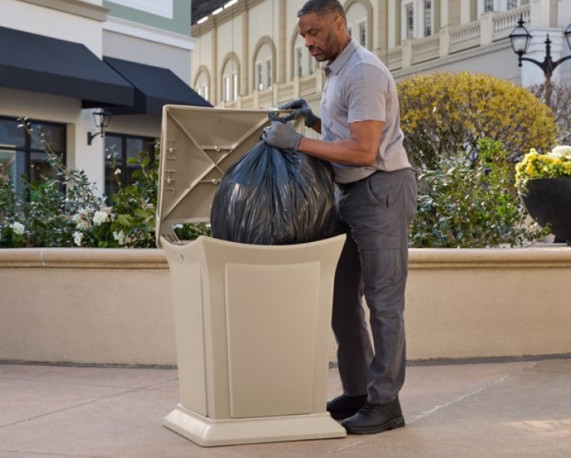 Buy Rubbermaid - 9173-88-BEI-Trash Can with Lid 170 L 