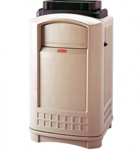 Buy Rubbermaid - FG396358BEIG - Landmark Waste Container With Tray Top