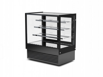 Buy WNTER HL1500B3B-P, Square Black Refrigerated Cake Display Cabinet, 3 Shelves